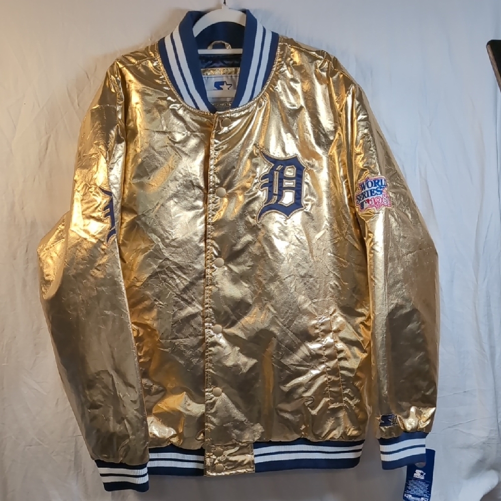 Detroit Tigers Starter Jacket XXL NWT 40 Year Anniversary Championship 🏆 Gold